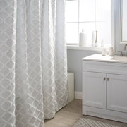LINDEN SHOWER CURTAIN JACQUARD GRY/WHT 70